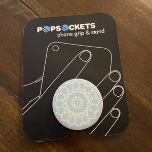 Teal mandala print pop socket